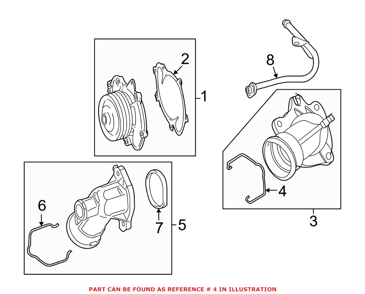 Mercedes Engine Coolant Thermostat Housing Clip 0009930802